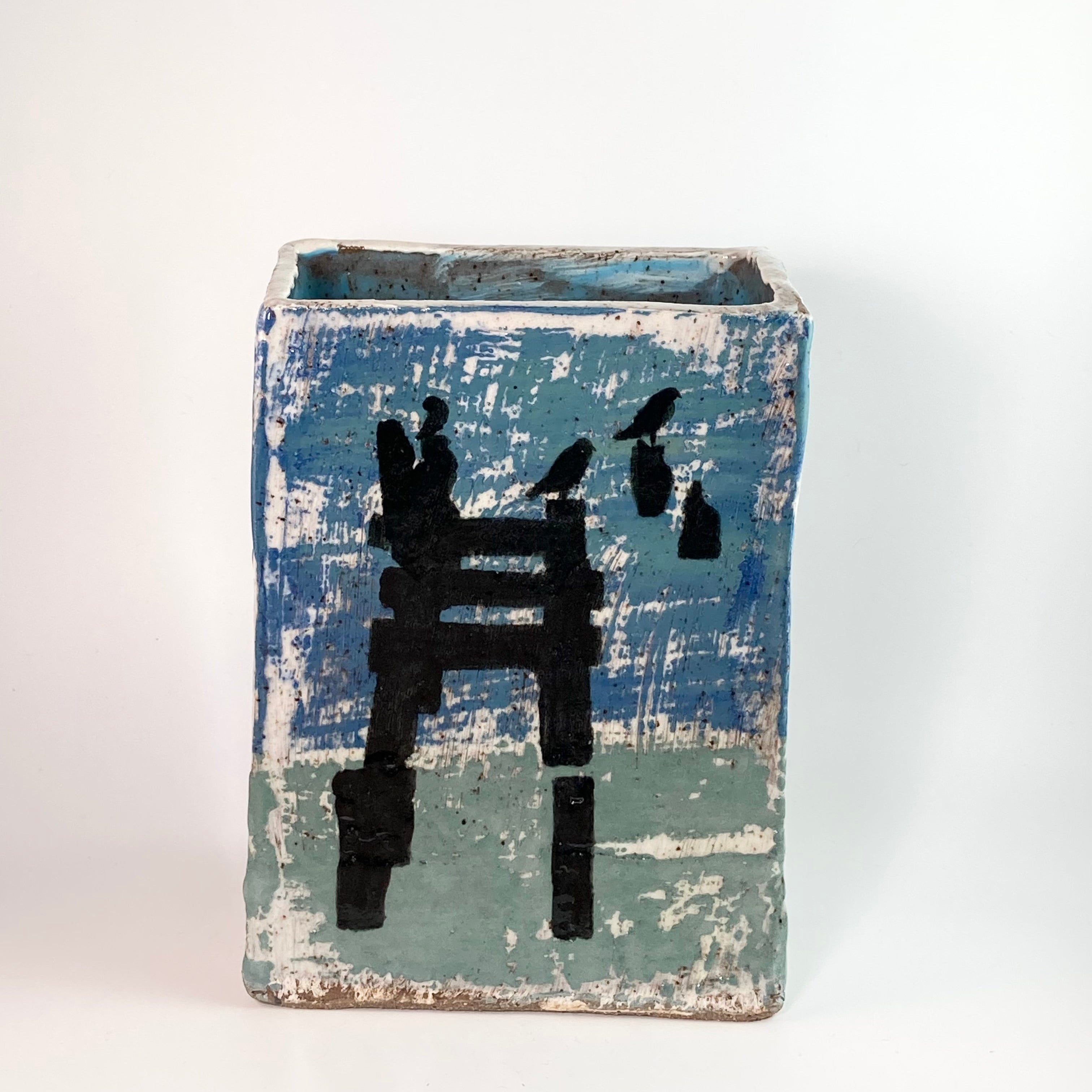 Handmade Pottery Cormorant Vase