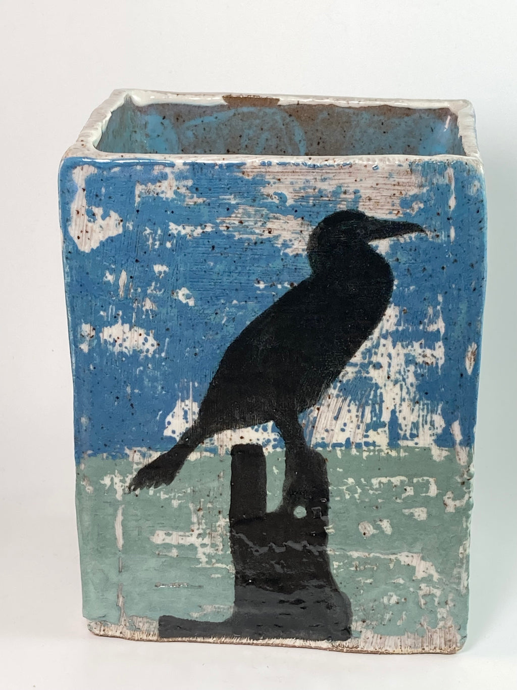 Handmade Pottery Cormorant Vase