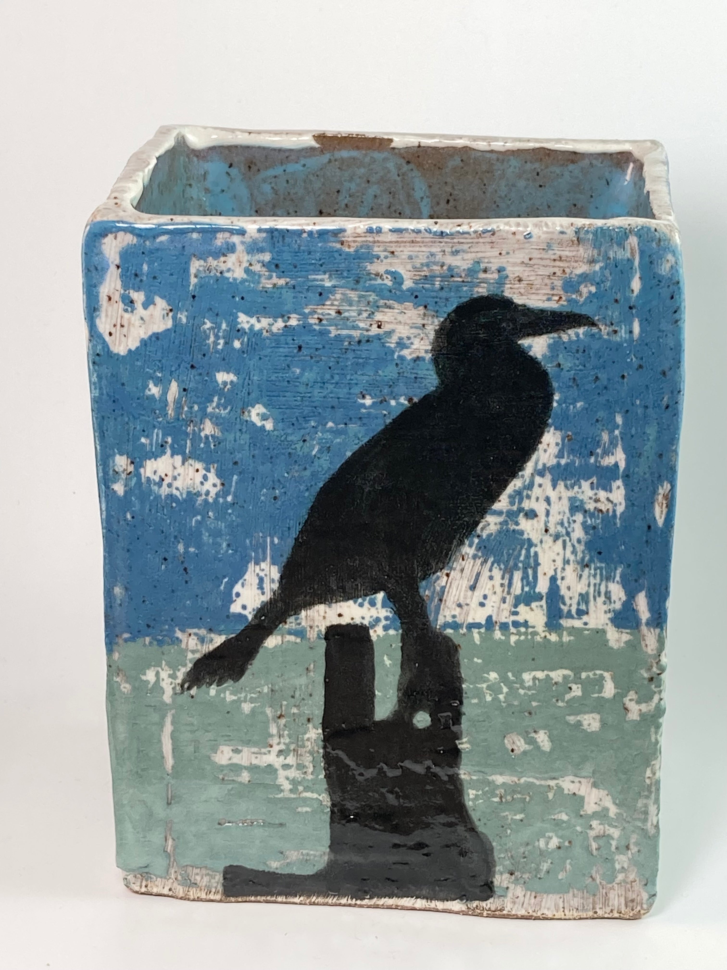 Handmade Pottery Cormorant Vase