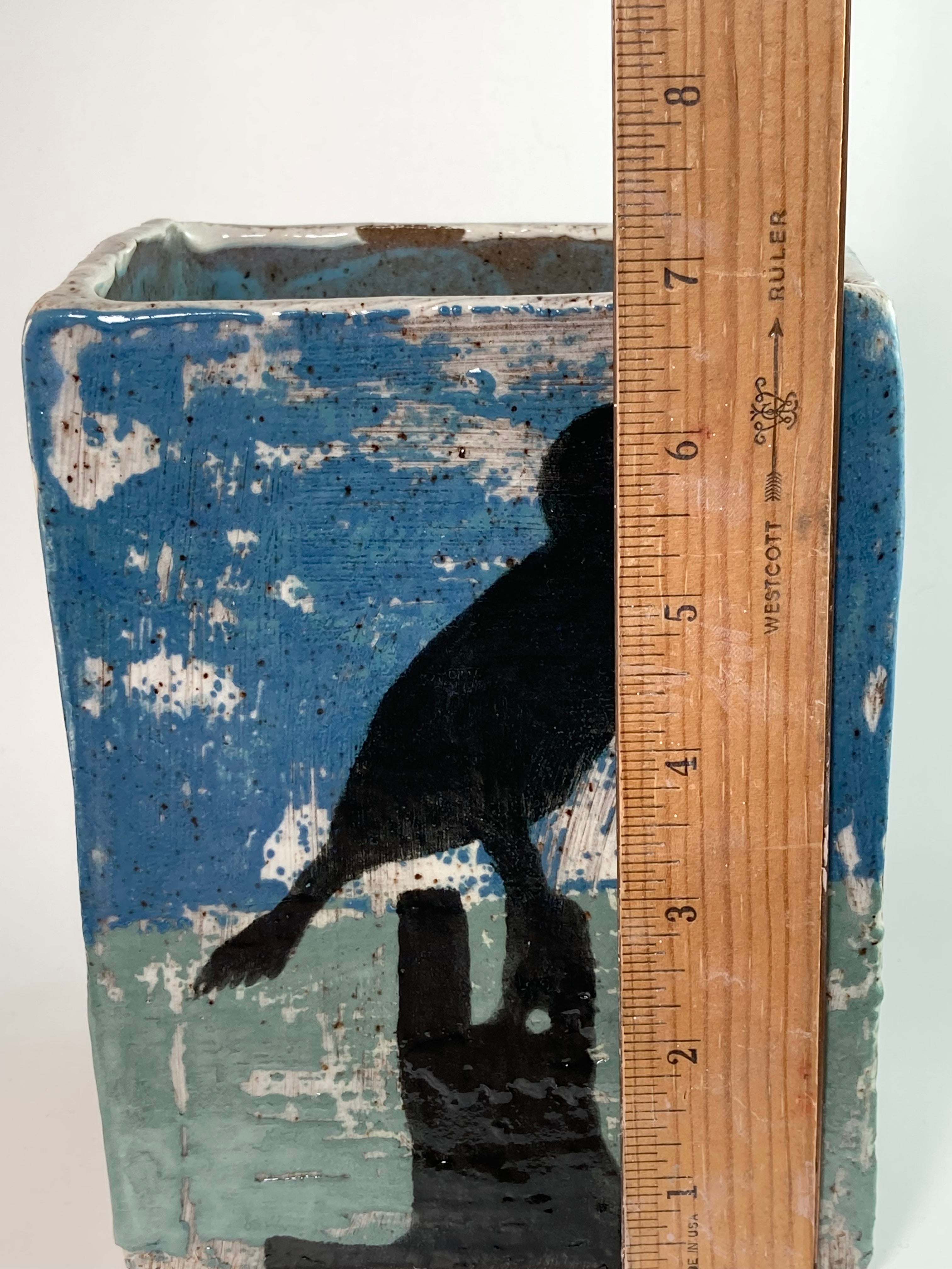Handmade Pottery Cormorant Vase