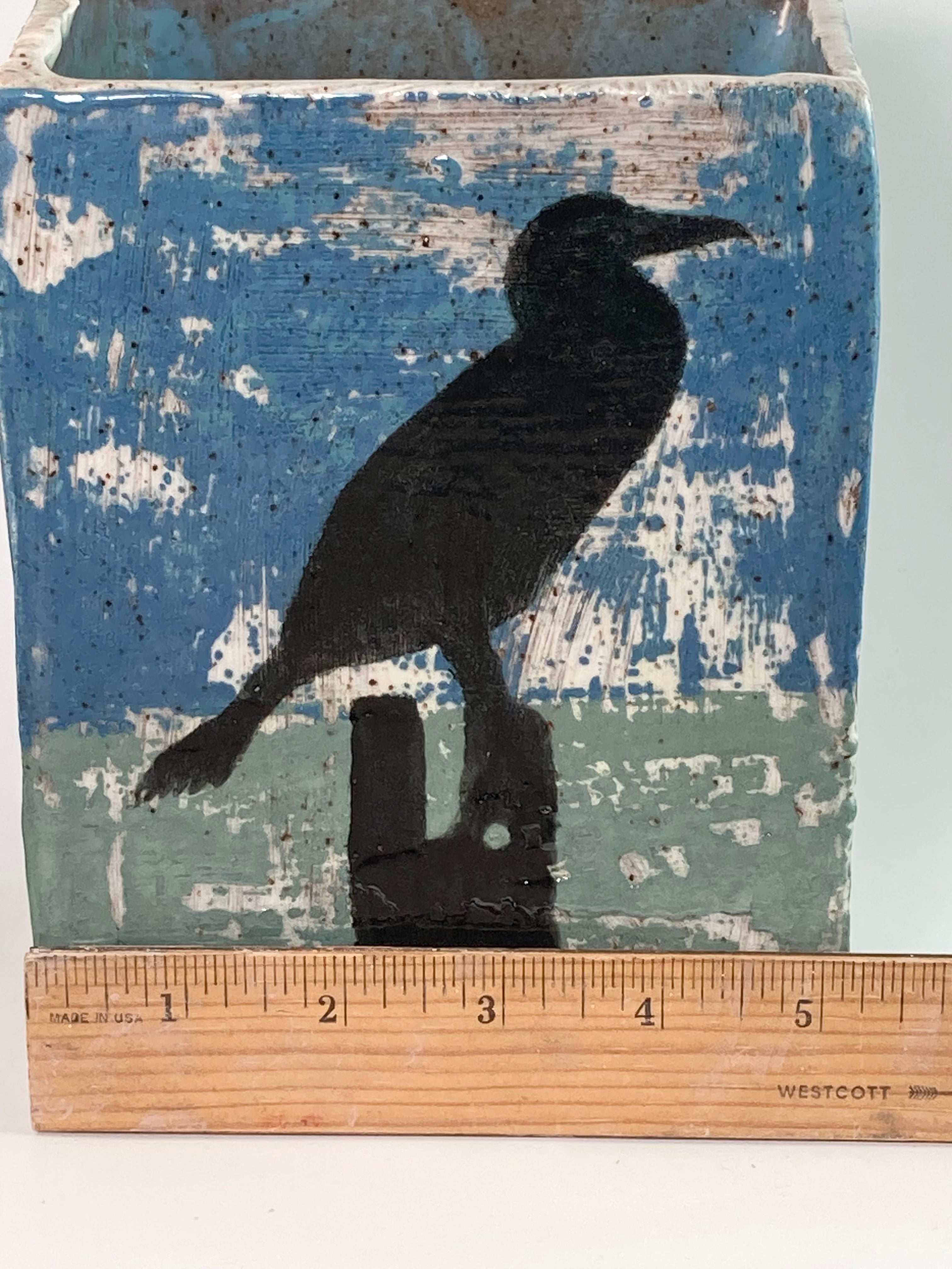 Handmade Pottery Cormorant Vase