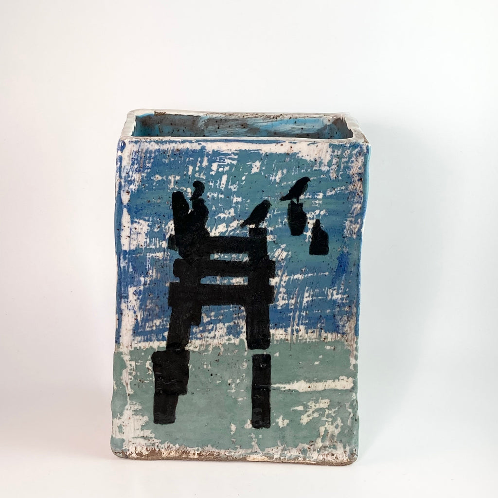 Handmade Pottery Cormorant Vase