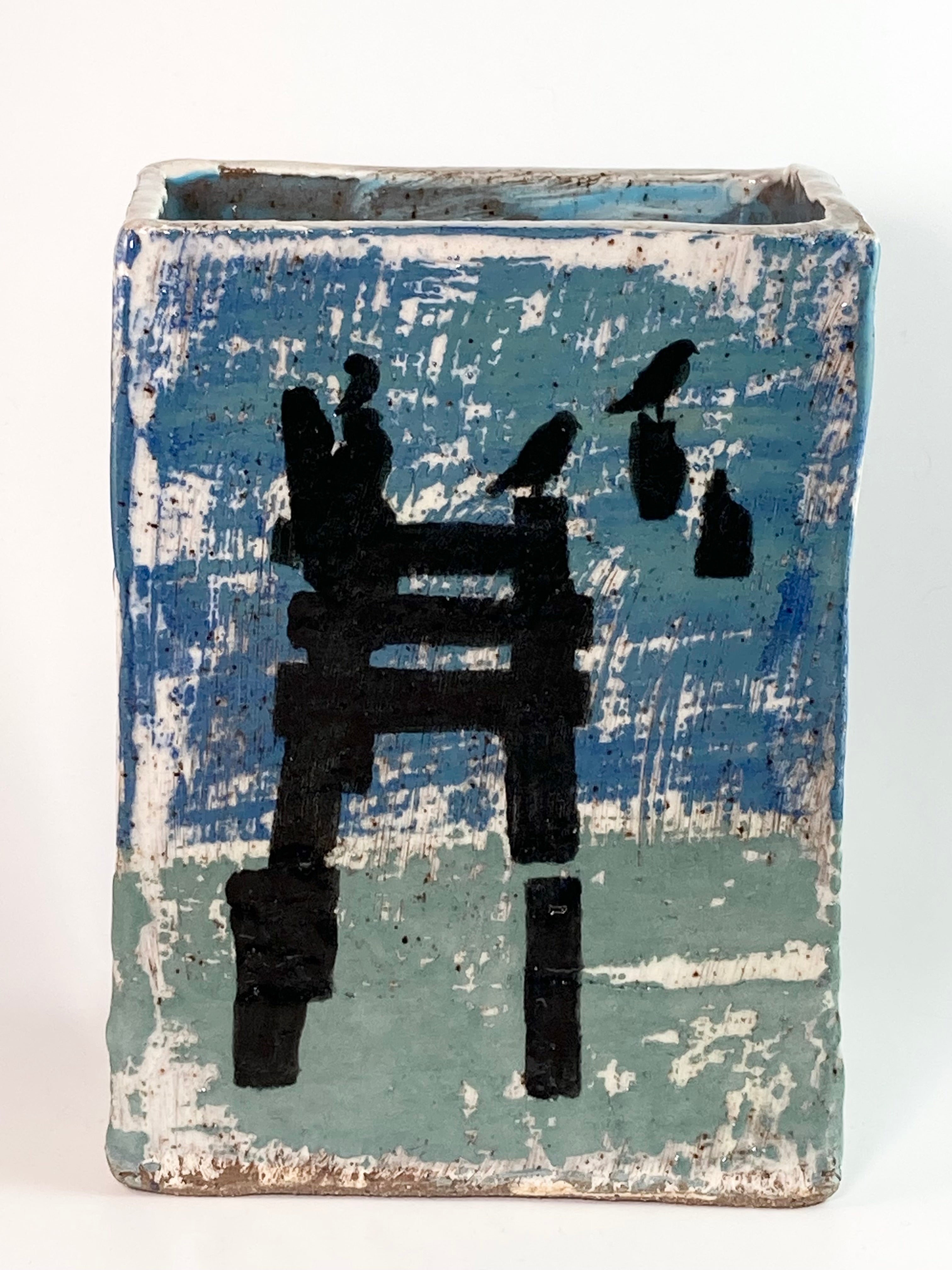 Handmade Pottery Cormorant Vase