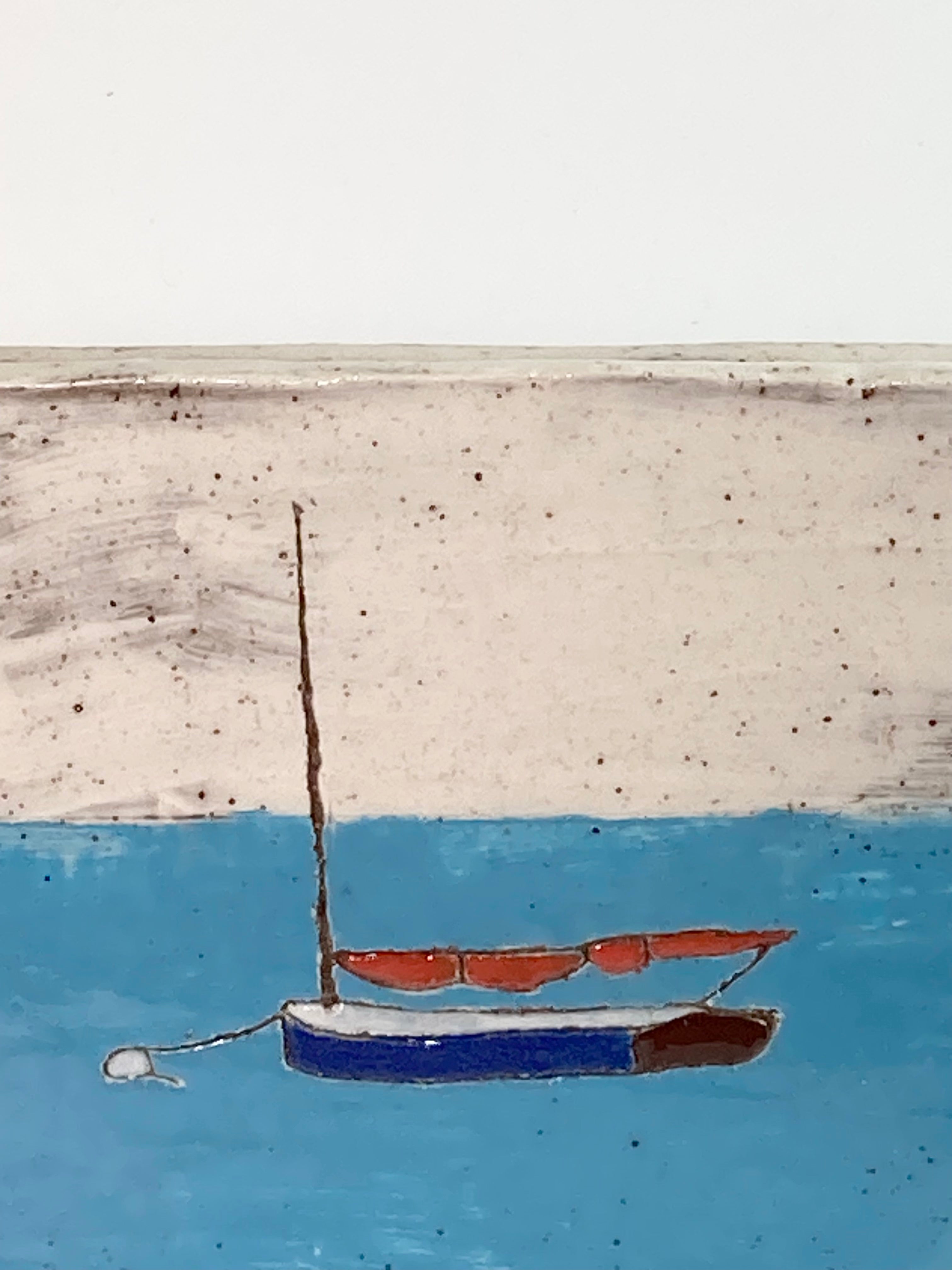 Blue Sailboat Vase