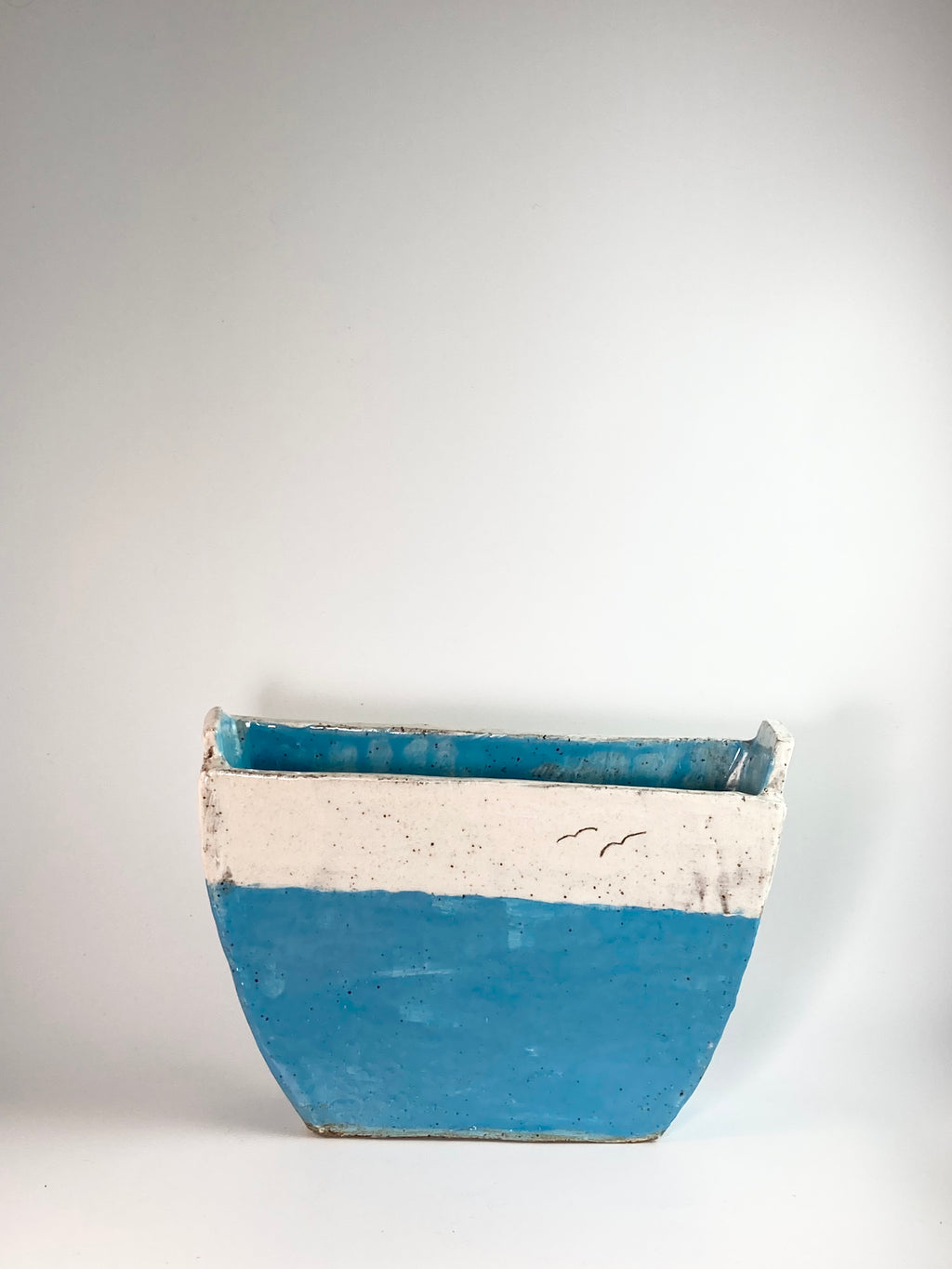 Blue Sailboat Vase