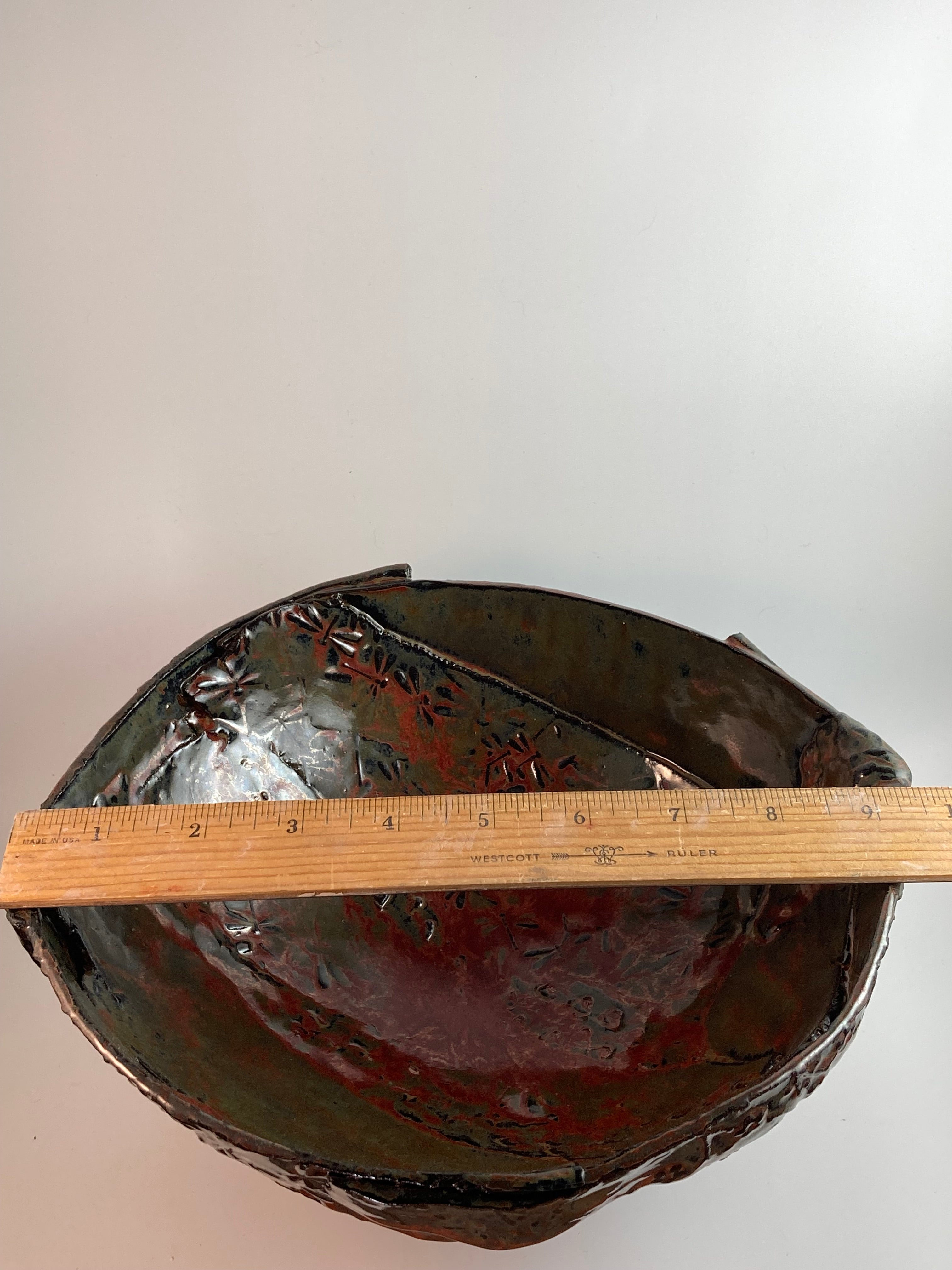 Large Green & Orange Dragonfly Bowl