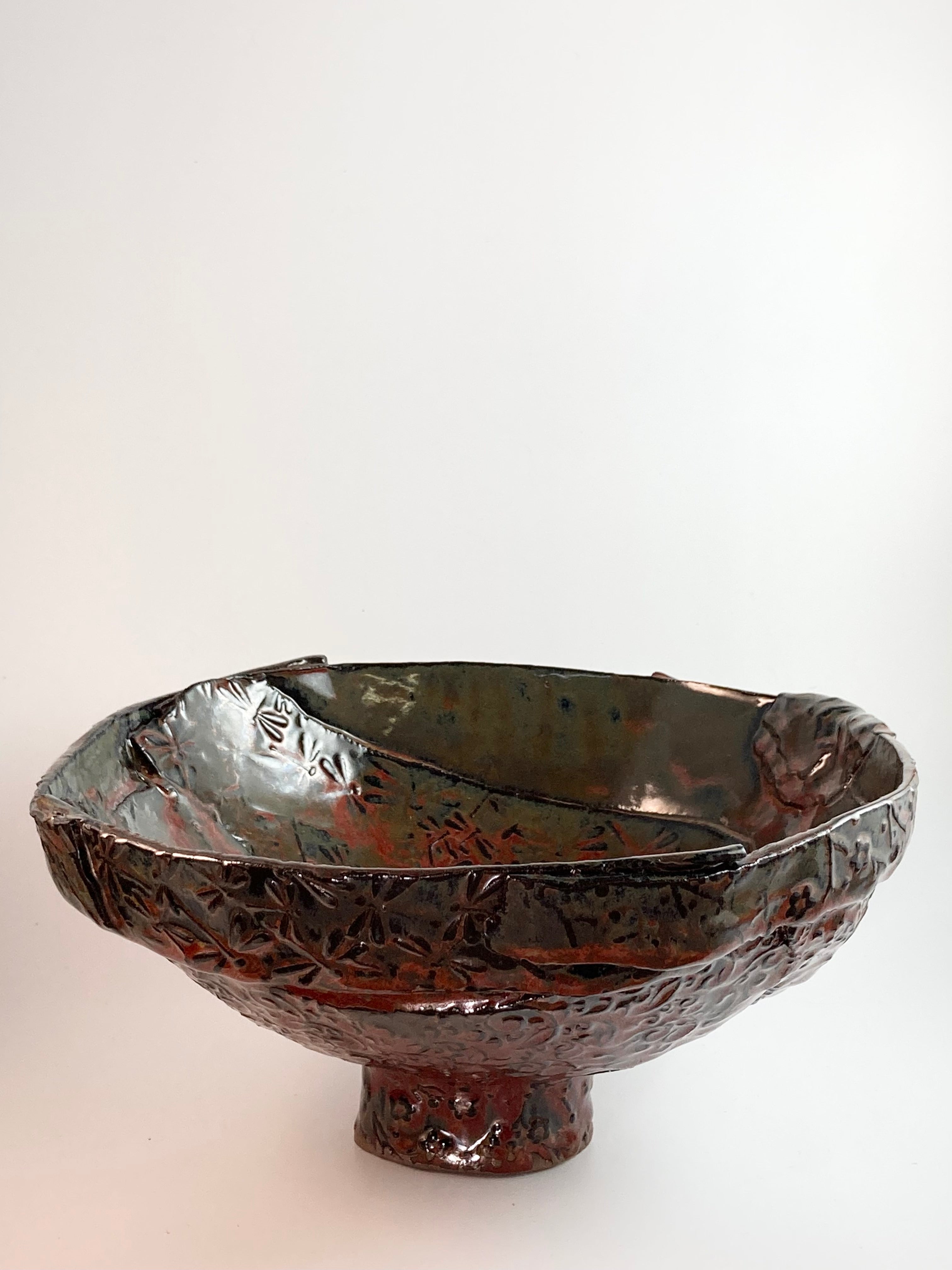 Large Green & Orange Dragonfly Bowl