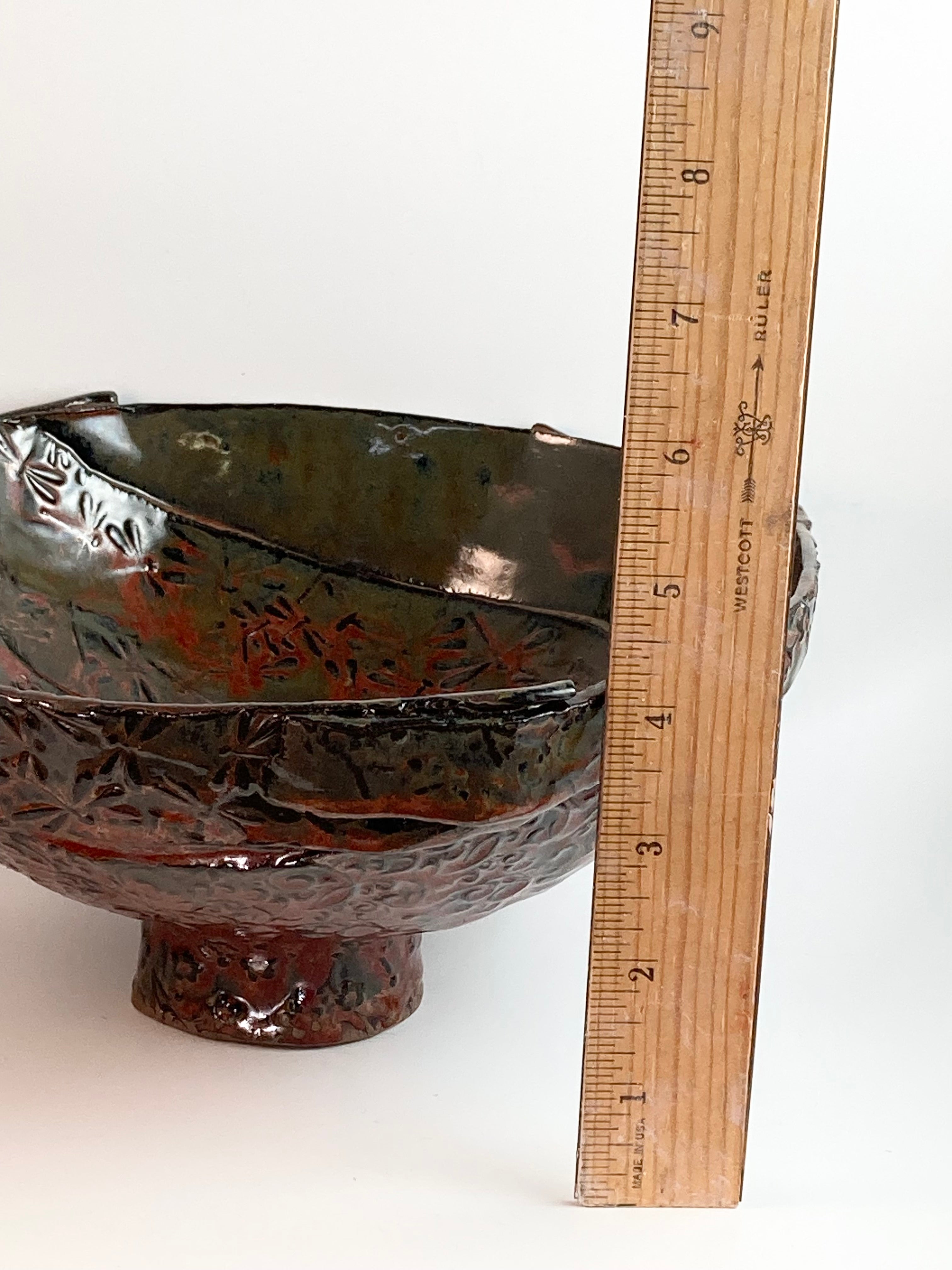 Large Green & Orange Dragonfly Bowl