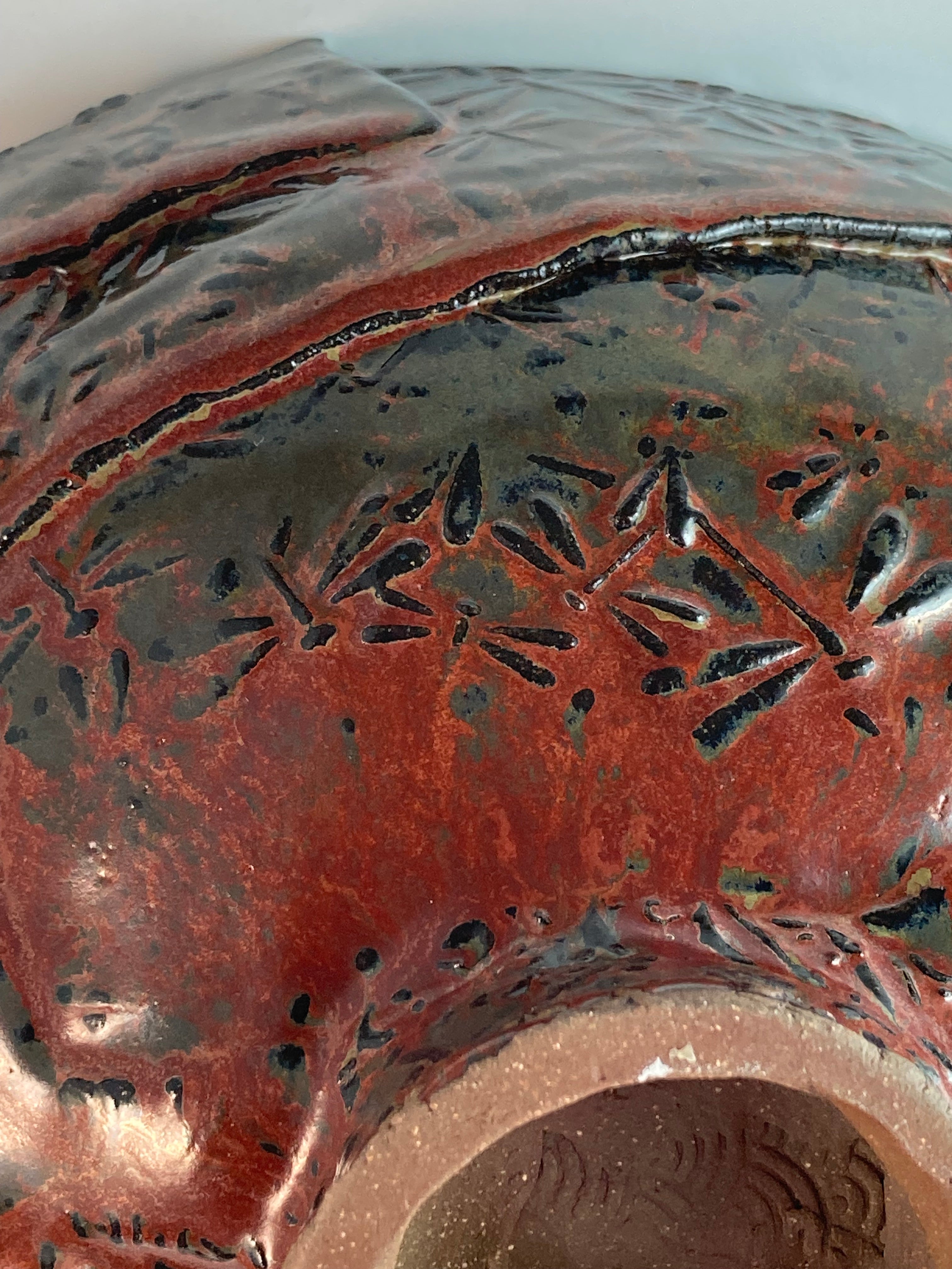 Large Green & Orange Dragonfly Bowl