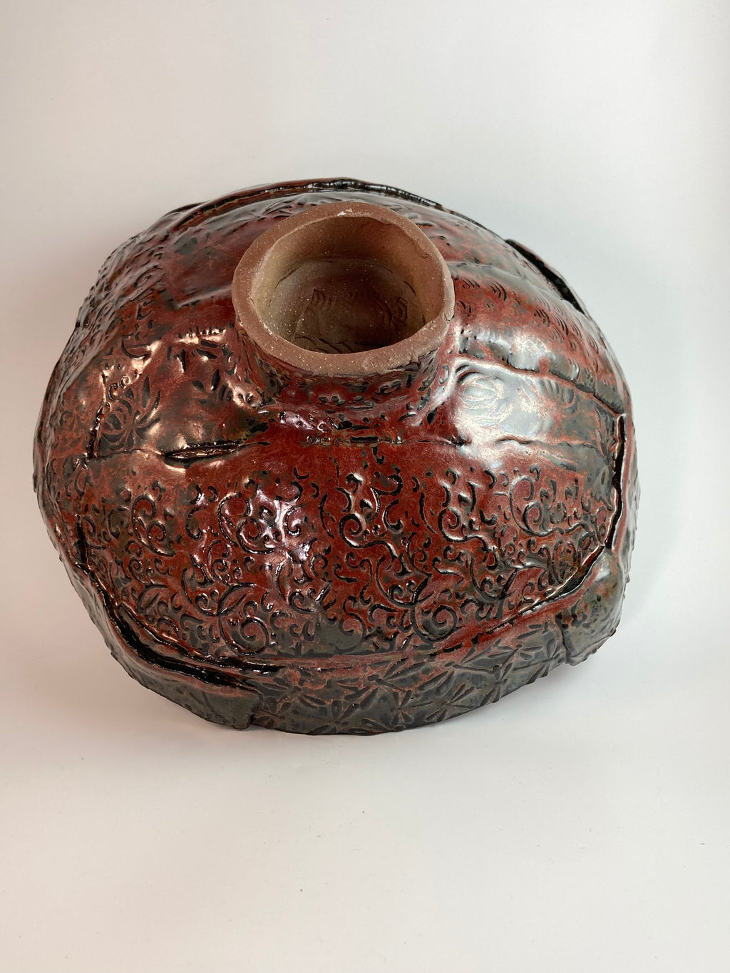 Large Green & Orange Dragonfly Bowl