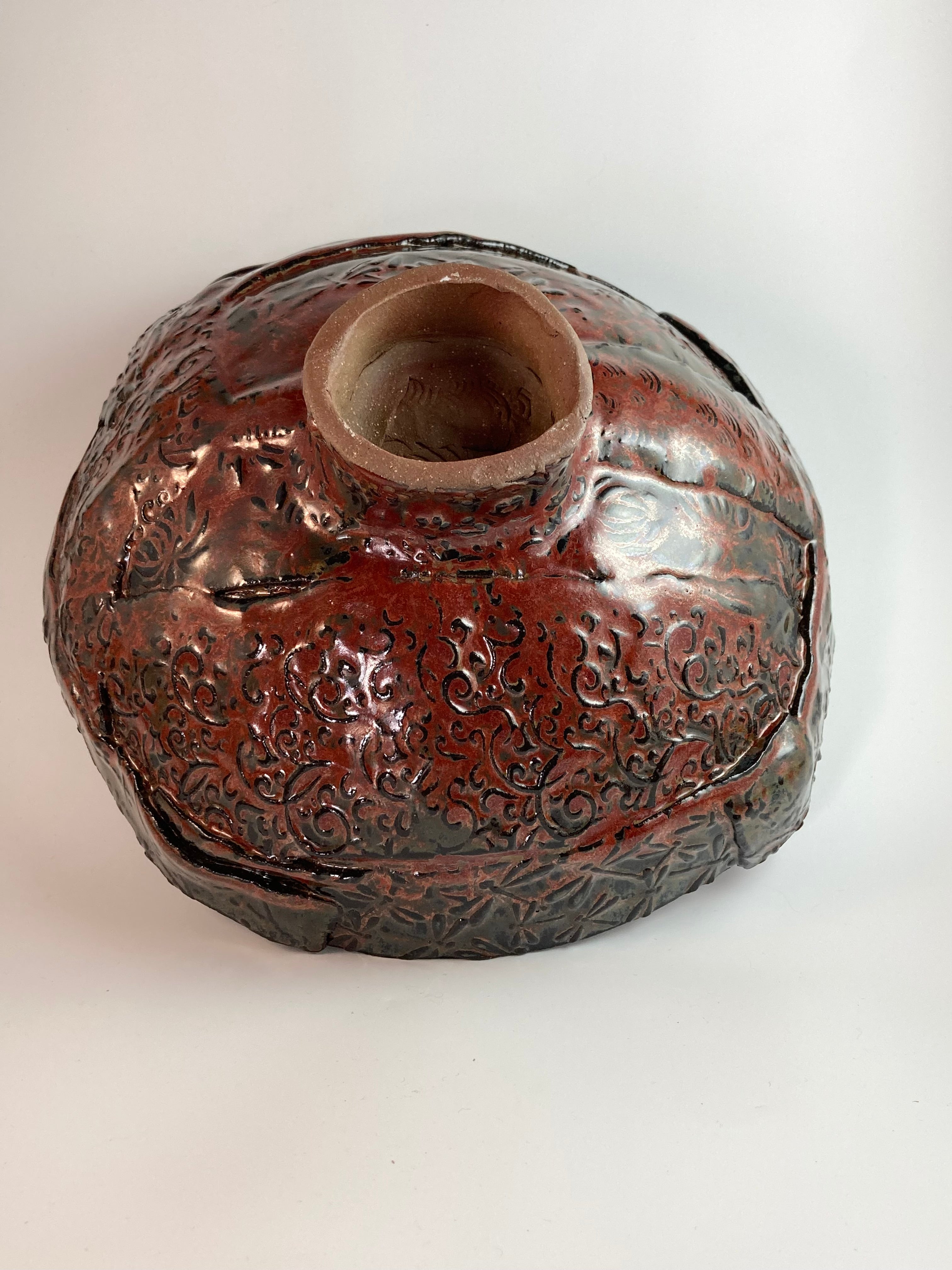 Large Green & Orange Dragonfly Bowl