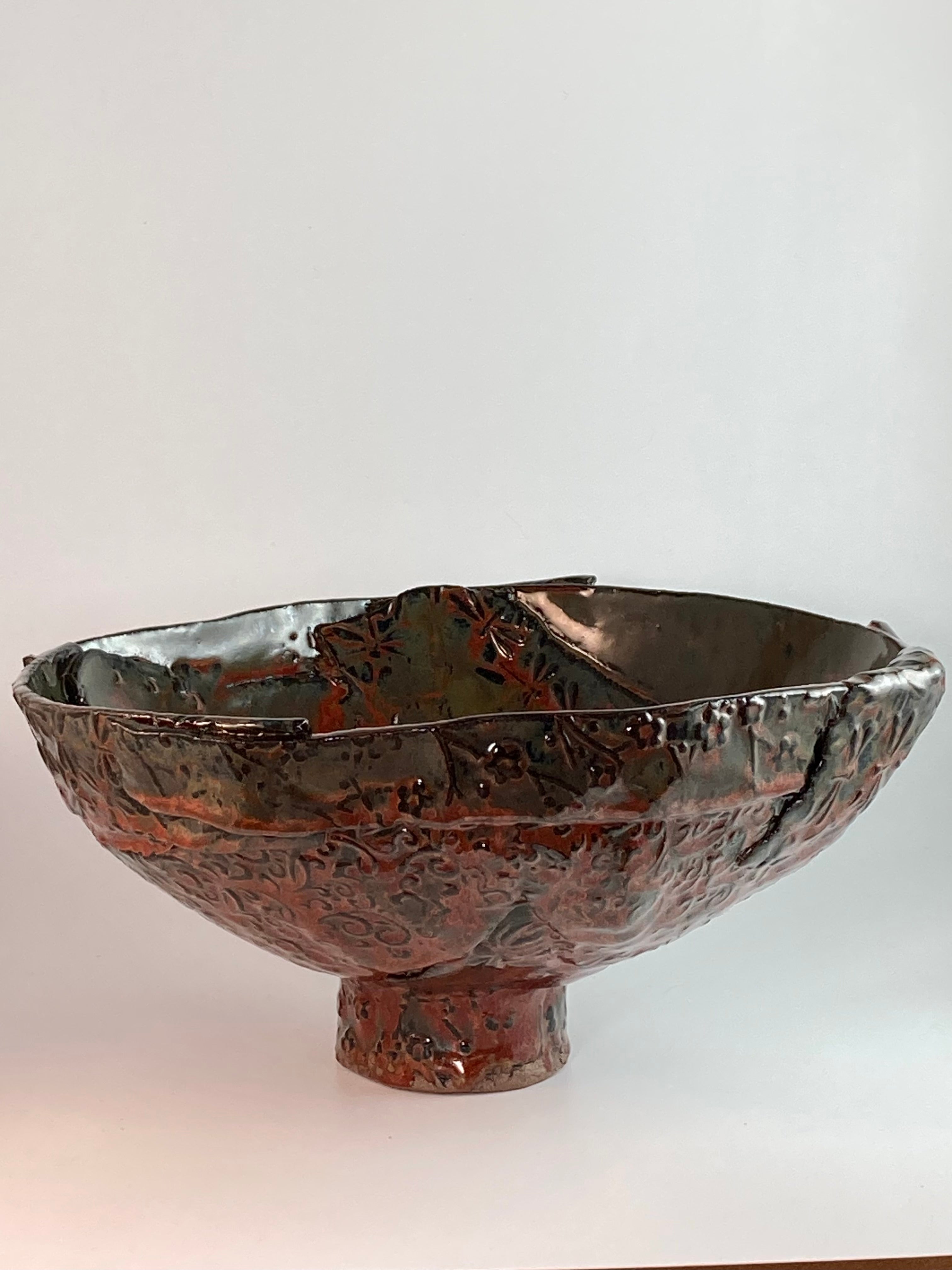 Large Green & Orange Dragonfly Bowl