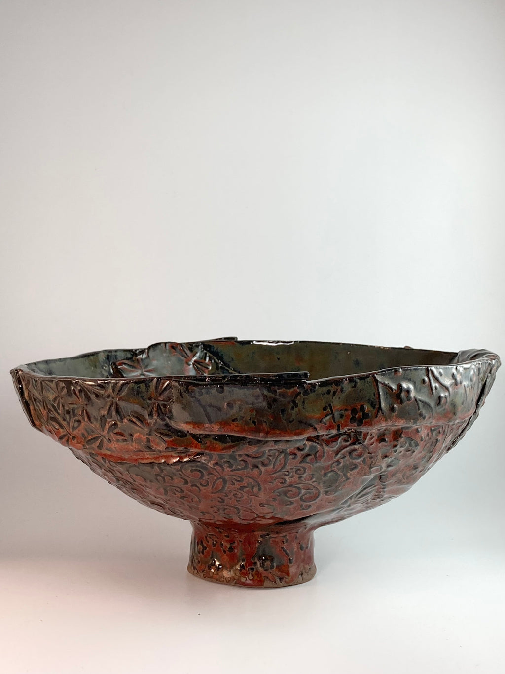 Large Green & Orange Dragonfly Bowl
