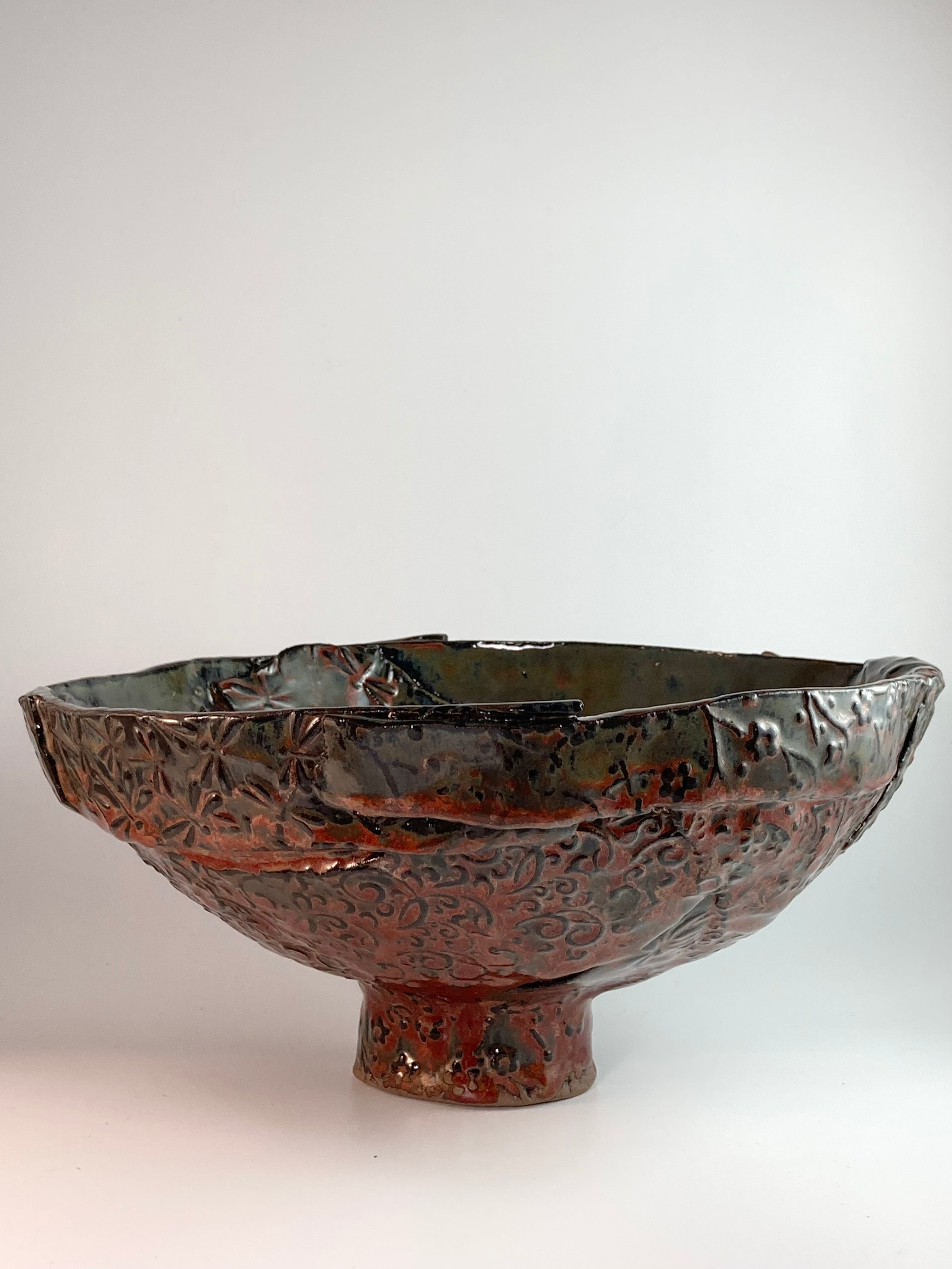 Large Green & Orange Dragonfly Bowl
