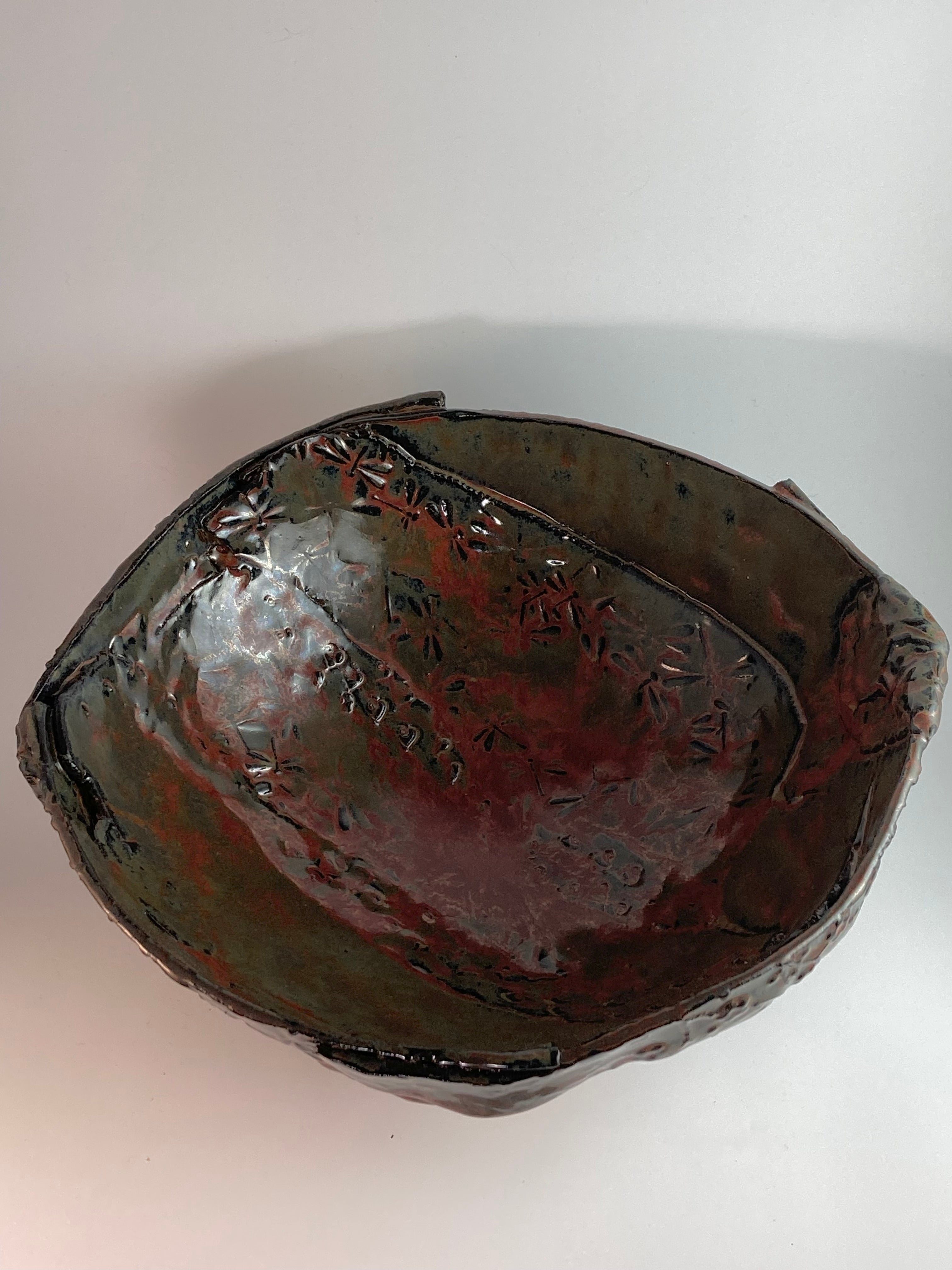 Large Green & Orange Dragonfly Bowl